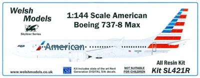 1:144 Boeing 737-MAX8, American Airlines
