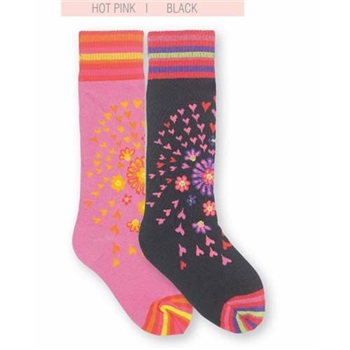 Jefferies Flower Burst Over the Knee Girls Socks - 1 Pair