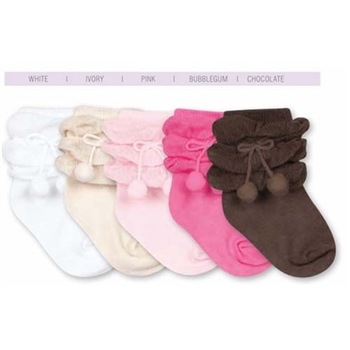 Jefferies Ruffle Pom Pom Girls Socks - 1 Pair