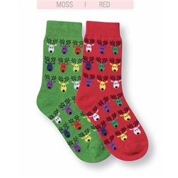 Jefferies Reindeer Girls and Boys Socks - 1 Pair