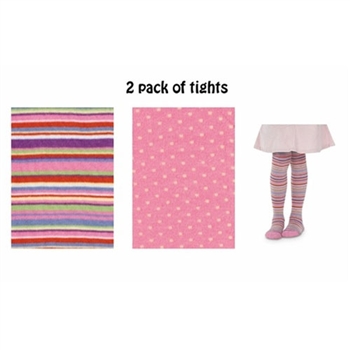 Jefferies Stripe/Microdot Girls Tights - 2 Tights