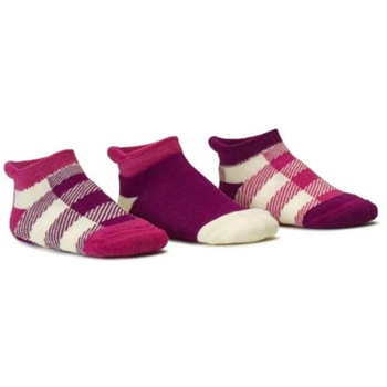 Blind Mice Gingham Magenta/Cream/Purple Baby Boys and Girls Socks - 3 Single Socks