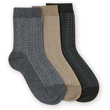 Jefferies Woven Pattern Crew Boys Socks - 1 Pair