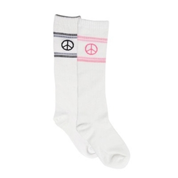 TicTacToe Peace Stripes Girls Socks - 1 Pair