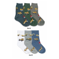 Jefferies Bulldozer Boys Socks - 3 Pair