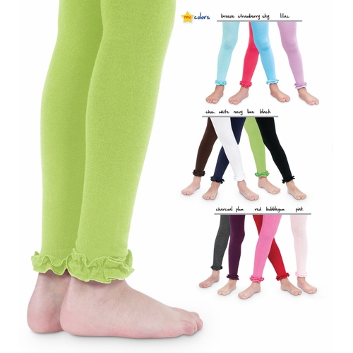 Jefferies Pima Cotton Ruffle Footless Girls Tights - 1 Tights : Shop at