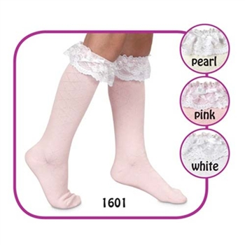 Jefferies Lace Diamond Girls Knee High - 1 Pair