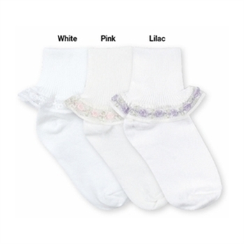 Jefferies Rose Chain Lace Girls Socks - 1 Pair