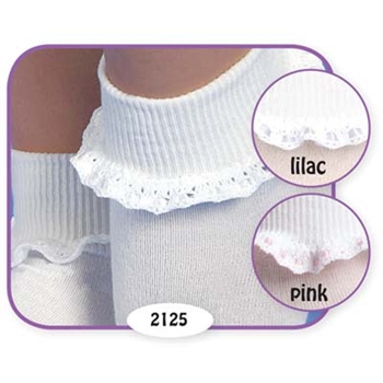 Jefferies Cluny and Satin Girls Socks - 1 Pair