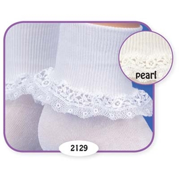 Jefferies Fancy Lace Girls Socks - 1 Pair