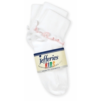 Jefferies Ripple Edge Triple Pack Girls Socks - 3 Pair