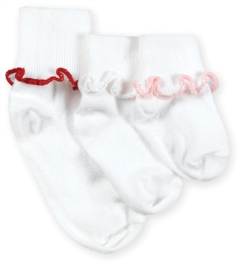 Jefferies Contrast Ripple Girls Socks - 1 Pair or 3 Pair Assortment
