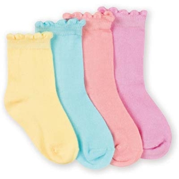 Jefferies Organic Cotton Scalloped Anklet Girls Socks - 1 Pair