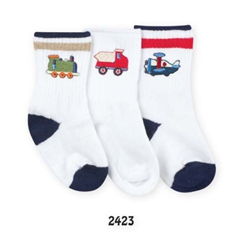 Jefferies Train, Plane and Truck Boys Socks- 1 Pair