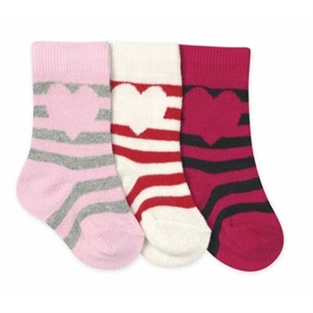 Jefferies Heart Stripe Girls Knee High - 1 Pair