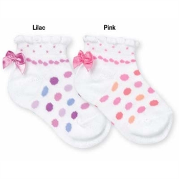 Jefferies Dot Bow Shortie Baby Girls Socks - 1 Pair