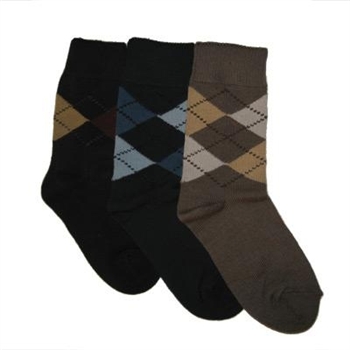 TicTacToe Argyle Assortment Boys Socks - 3 Pair