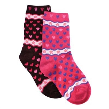 TicTacToe Heart Fairisle Girls Socks - 1 Pair