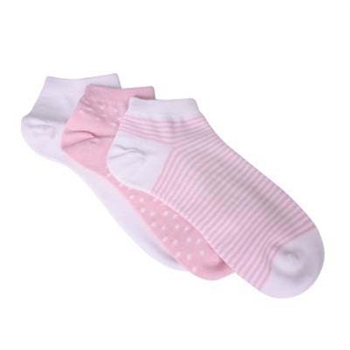 TicTacToe Dots and Stripes No Show Girls Socks - 3 Pair