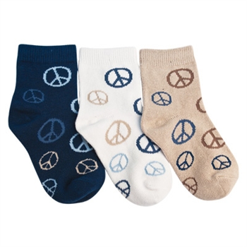 Tic Tac Toe Peace, Dude! Quarter Boys Sock - 3 Pairs