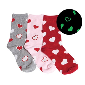 Tic Tac Toe Cupid Hearts Girls Socks - 3 Pairs