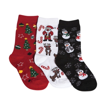 Tic Tac Toe Christmas Sparkle Girls Socks - 3 Pairs