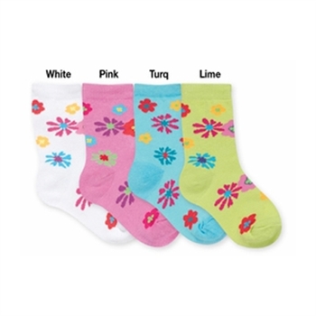 Jefferies Tropical Flower Girls Socks - 1 Pair