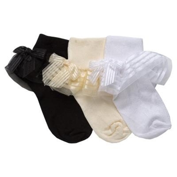 TicTacToe Sheer Lace with Bow Girls Socks - 1 Pair