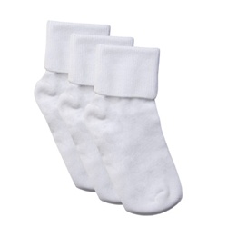 TicTacToe Uniform Turn Cuff Anklet Boys Socks - 3 Pairs