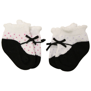 Jefferies Mary Jane Lilac Baby Socks with Dots - 2 Pair