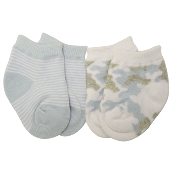 Jefferies Camo Blue Baby Socks - 2 Pair Pack