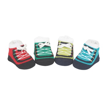 Sweet Feet 742 Sporty Sneaker Multi Baby Shoe Socks - 4 Pair