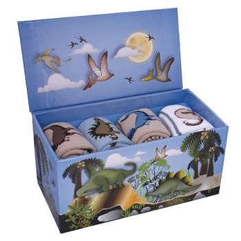 TicTacToe Dinosaur Gift Box with 4 Boys Socks - 1 Box