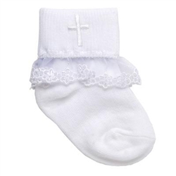 TicTacToe Christening Lace Anklet Girls Socks - 1 Pair