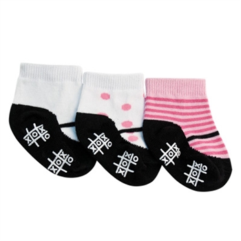 TicTacToe Mary Jane Girls Shoe Socks - 3 Pair