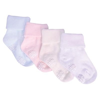 TicTacToe Organic Triple Roll Baby Girls Socks - 1 Pair