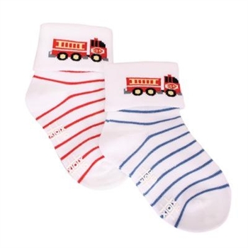 TicTacToe Fire Truck Boys Socks - 2 Pairs