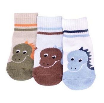 TicTacToe Dino Baby Boys Socks - 3 Pair