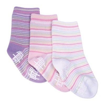 TicTacToe Sweet Stripes Girls Socks - 3 Pair