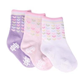 TicTacToe Little Hearts Girls Socks - 3 Pair