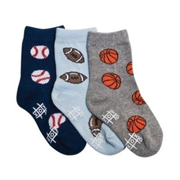 TicTacToe Pee Wee Sports Boys Socks - 3 Pair