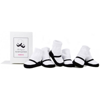 Trumpette MaryJane White Basic Baby Shoe Socks - 6 Pair