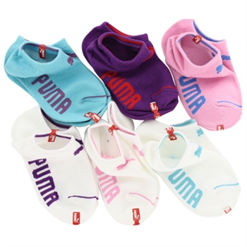  Puma Supersoft Polytam No Show Girls Socks - 6 Pair