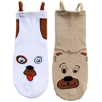 "I Can Do It!" Socks by EZ SOX - Cuddly Animals Seamless Socks for Boys & Girls, with Loop Technology - 2 Pack