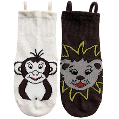 I Can Do It!" Socks by EZ SOX - Zoo Pack Seamless Socks for Boys & Girls,