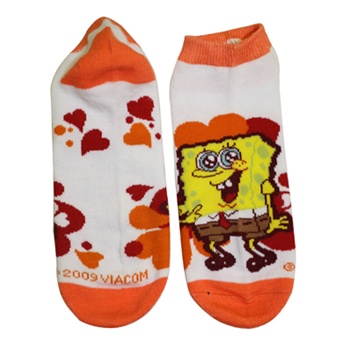 SpongeBob Hearts Orange Socks - 1 Pair