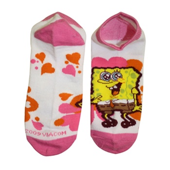 SpongeBob Hearts Pink Socks - 1 Pair