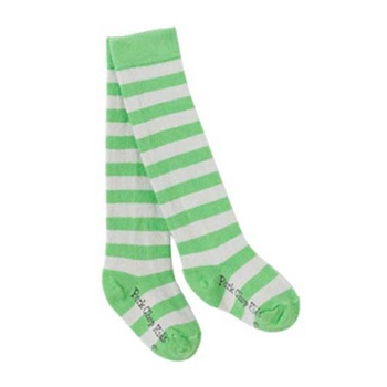 Pork Chop Kids Lime/Grey Stripe Thigh High Girls Socks - 1 Pair