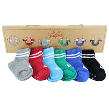 True Religion Gift Box Set Baby Girls Socks - 1 Box of 4 Pair