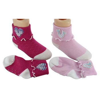 True Religion Ruffle Applique Baby Girls Socks - 2 Pair